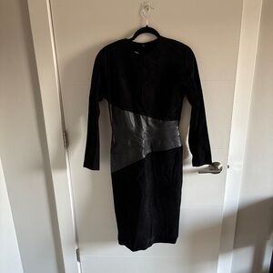 Vintage suede and leather dress
